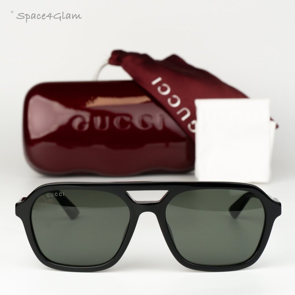 Gucci Men Sunglasses Black Grey Pilot GG1823SA 001 NEW AUTHENTIC